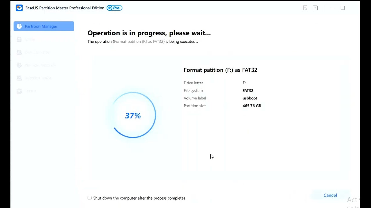 Festplatte mit EaseUS Partition Master formatieren